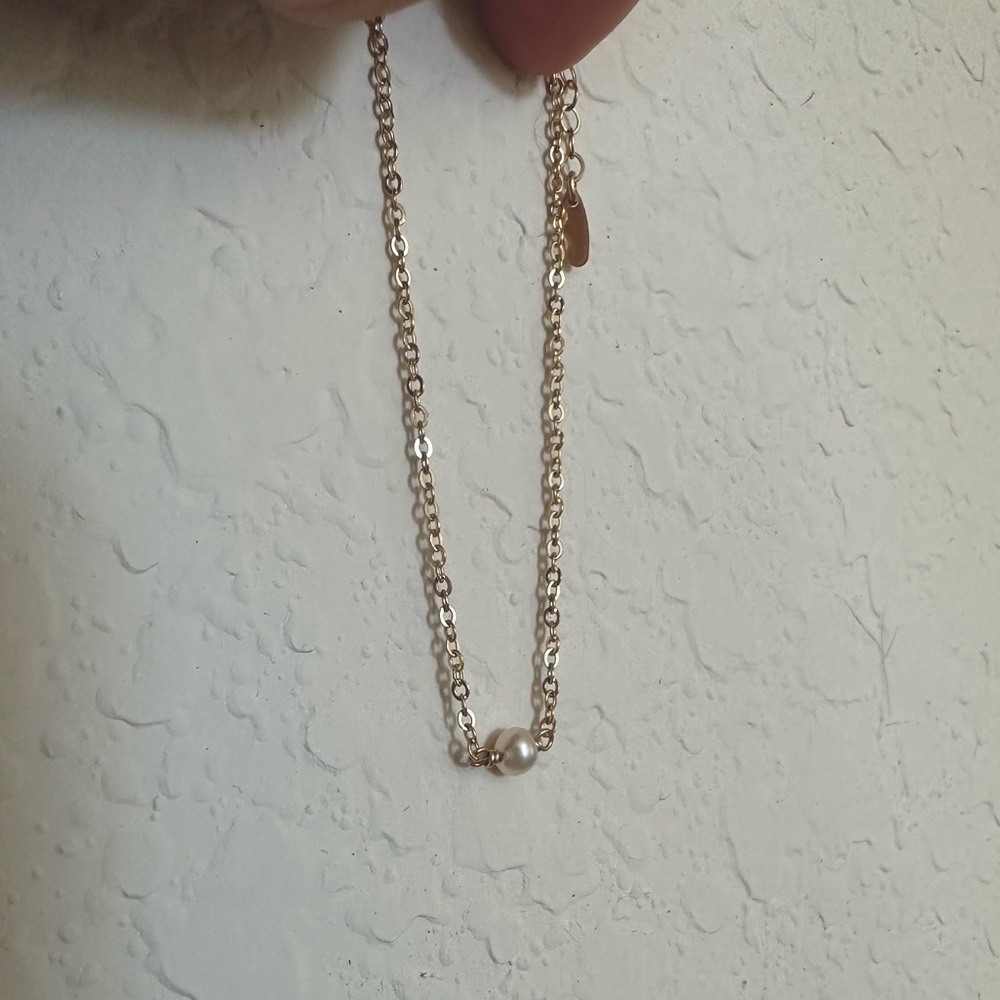 GLDN Single Pearl Bracelet with Gold Chain - Pleine Lune Bracelet